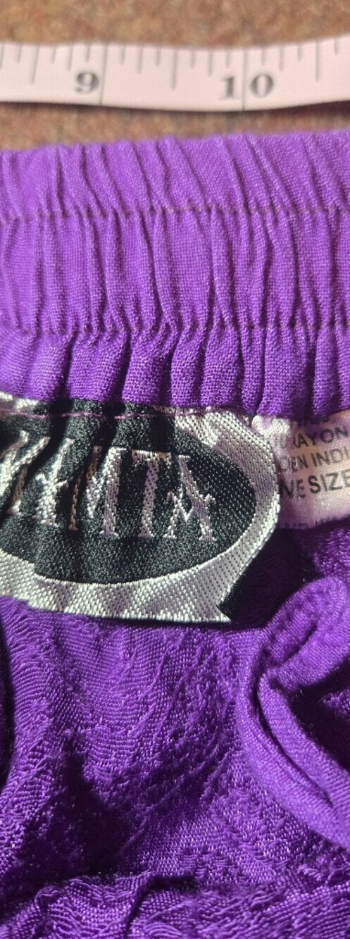 Vintage Mamta Tiered Skirt And Top Size Large (One Size) Purple Velvet Like - Picture 5 of 16